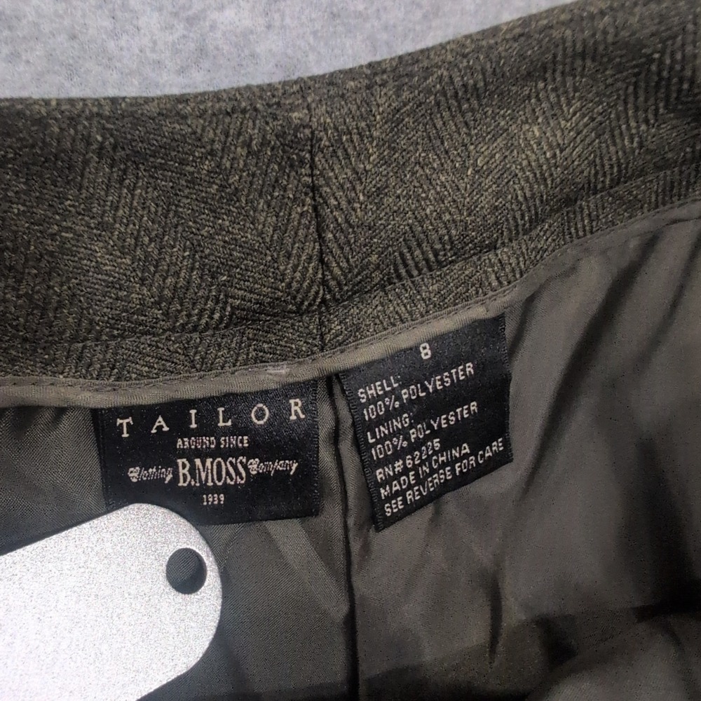 B. Moss Company Tailor Around Women's Olive Herringbone Dress Pants Size 8 NWT - Picture 3 of 4
